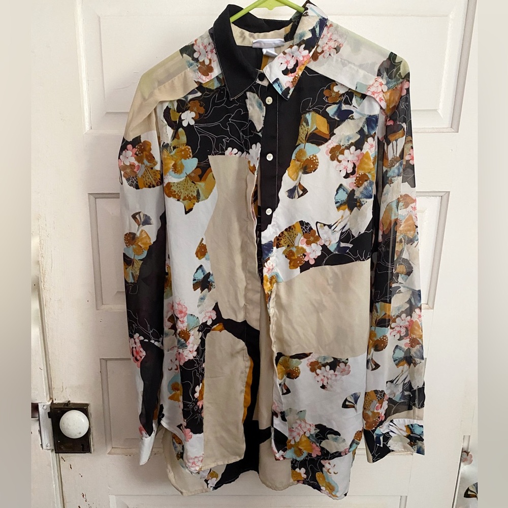 Philip Lim for Target mixed pattern button down shirt